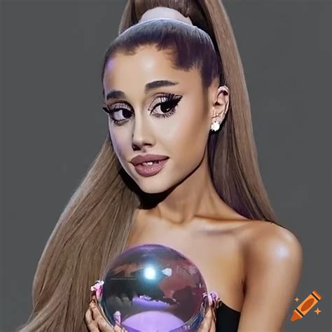 Ariana grande holding a crystal ball on Craiyon