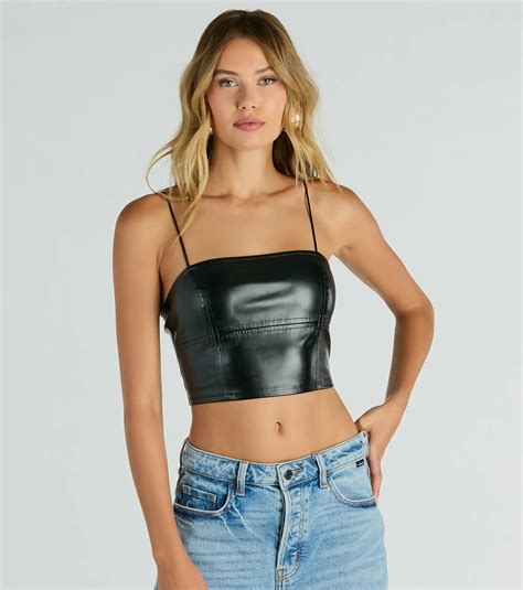 Hot And Dangerous Faux Leather Crop Top & Windsor