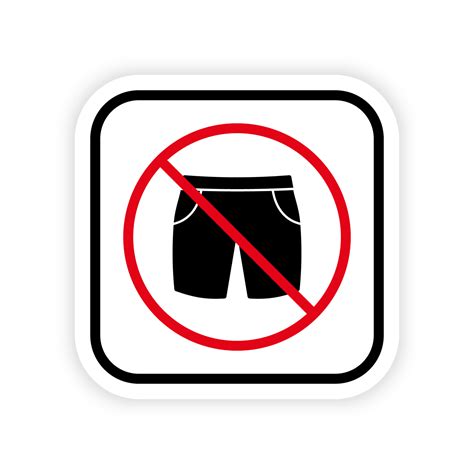 Ban Men Bermuda Summer Short Black Silhouette Icon. Forbid Sport Jeans Boy Short Pictogram. No ...
