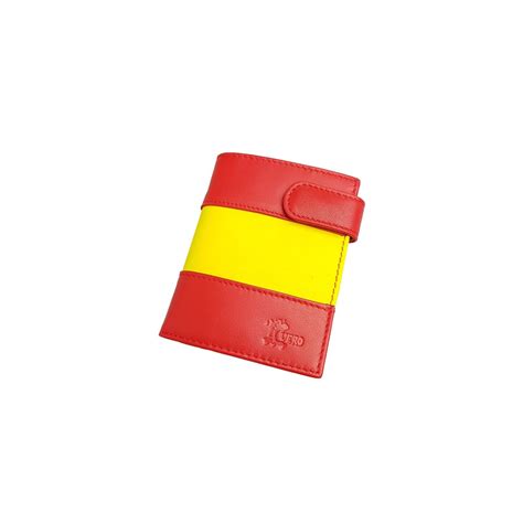 Leather wallet with Spanish flag