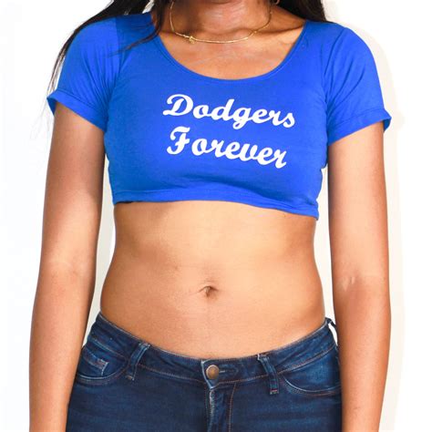 Dodgers Crop Top Blue Crop Top Cropped Baseball Tee Los - Etsy