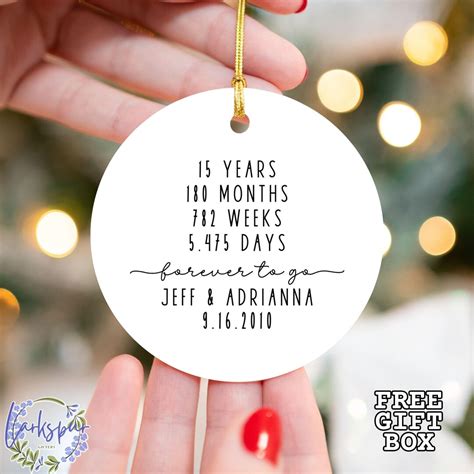 Personalized Fifteenth Anniversary Ornament, Crystal Wedding ...