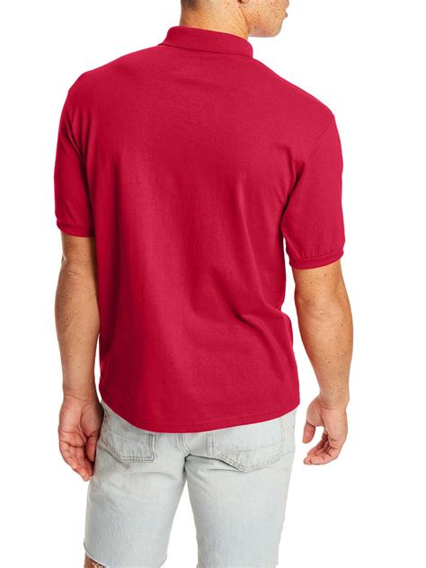Hanes Men's EcoSmart Jersey Short Sleeve Polo Shirt with Pocket (2-pack ...