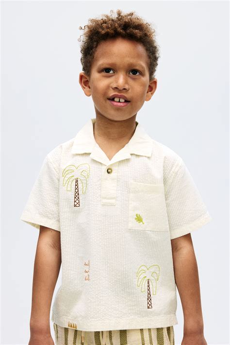 Cotton Seersucker Polo Shirt in 2025 | Seersucker, Polo shirt, Boys t ...