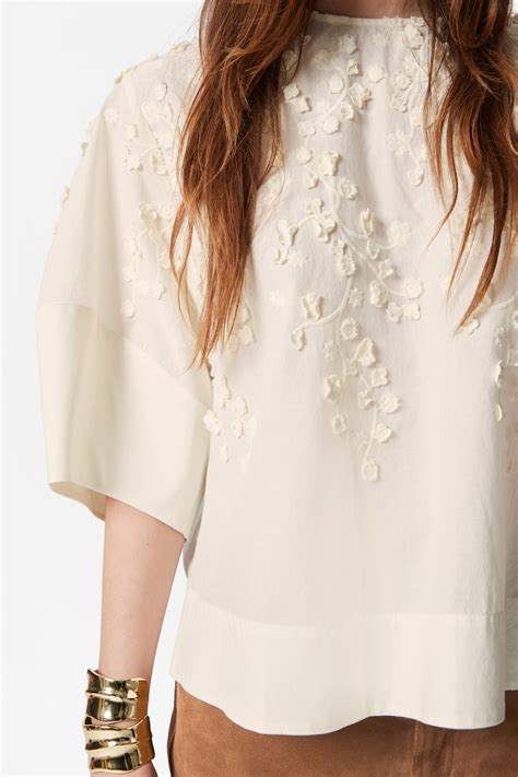 Embroidered Blouse - Cream - Ladies | H&M GB