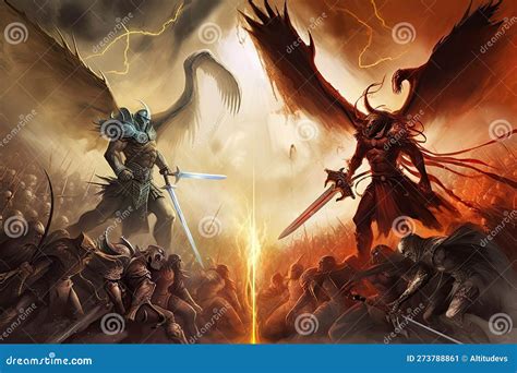 The Battle Of Good And Evil: Angel Wings Vs. Divine Wings Stock ...