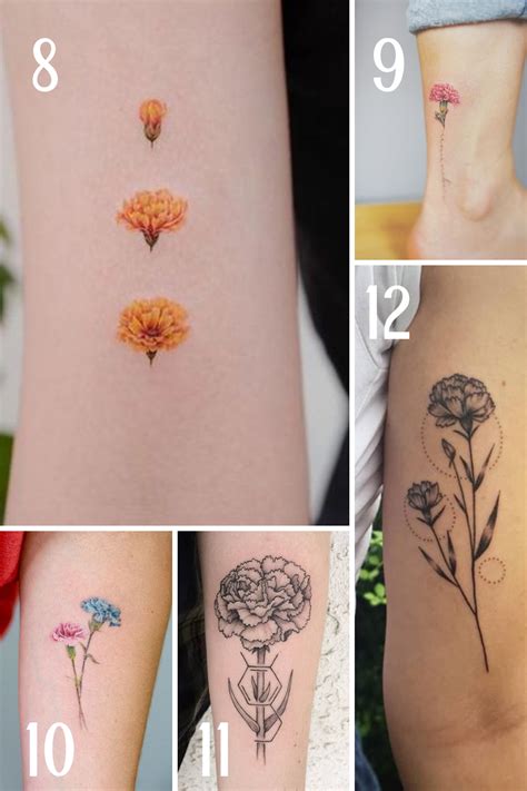 January Birth Flower Tattoo Designs {The Carnation} - Tattoo Glee