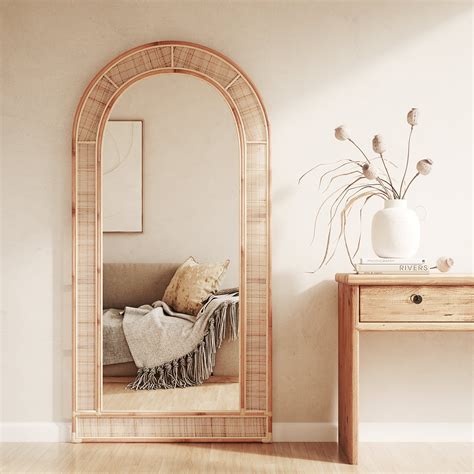 Rattan Mirror Desser Full Length Rattan Mirror – Handcrafted UK