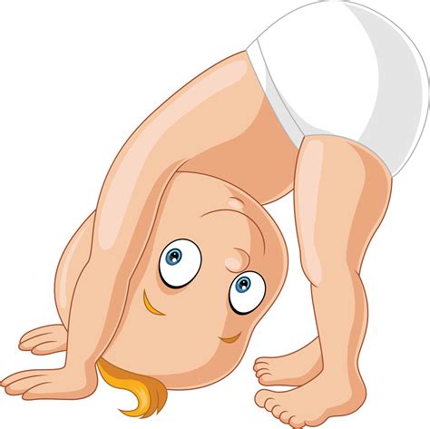 Cartoon baby boy playing upside down 15219801 Vector Art at Vecteezy
