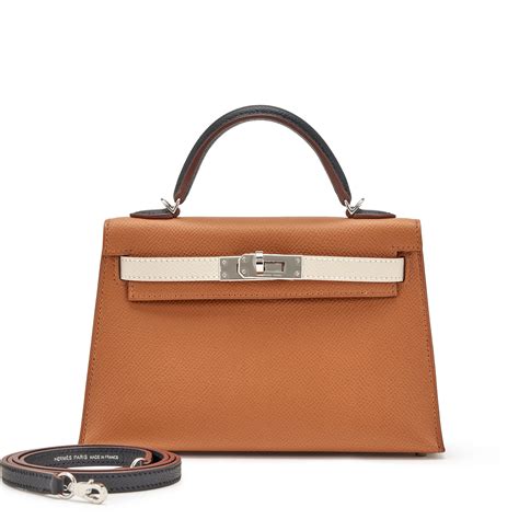 Hermès Gold, Nata, And Black Epsom Mini Kelly 20 II Palladium Hardware, 2022 Available For ...