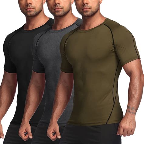 Amazon.com: COOFANDY Men's Dry Fit Athletic Shirt 3 Pack Gym Workout ...