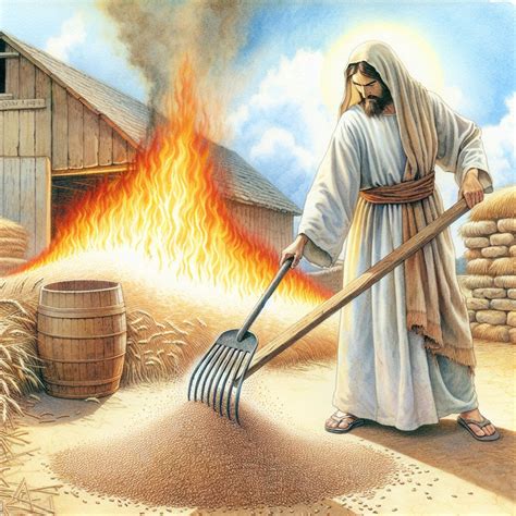 Jesus winnowing fork | Bible Art