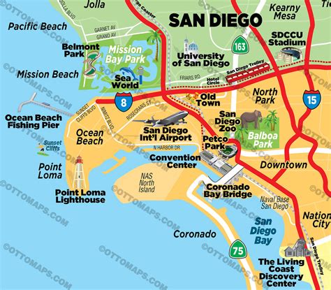 San Diego County Tourist Map - Otto Maps