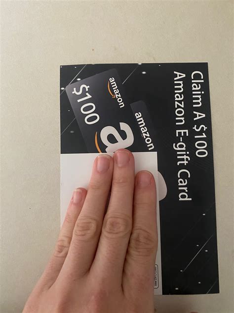 I received a claim $100 Amazon E Gift Card in the mail today. It was ...