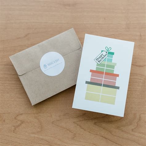 Blank Folded Birthday Greeting Card With Swig Gift Card or Vinyl ...