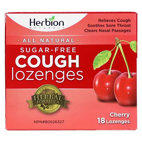 Herbion Cough Lozenges - Cherry, Sugar-Free - ShopAlive.ca