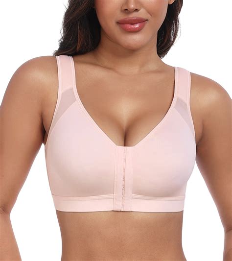 Curyon Women's Front Closure Posture Bra Wireless Comfy Unpadded Full ...