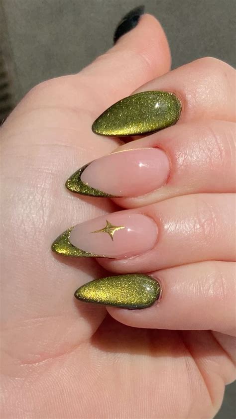 green cat eye nails | Nägel inspiration, Nägel, Nägel ideen