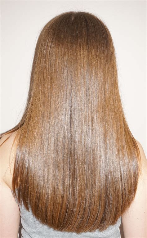 Shiny straight hair back from the hairstylist with NO blow-out :O ...