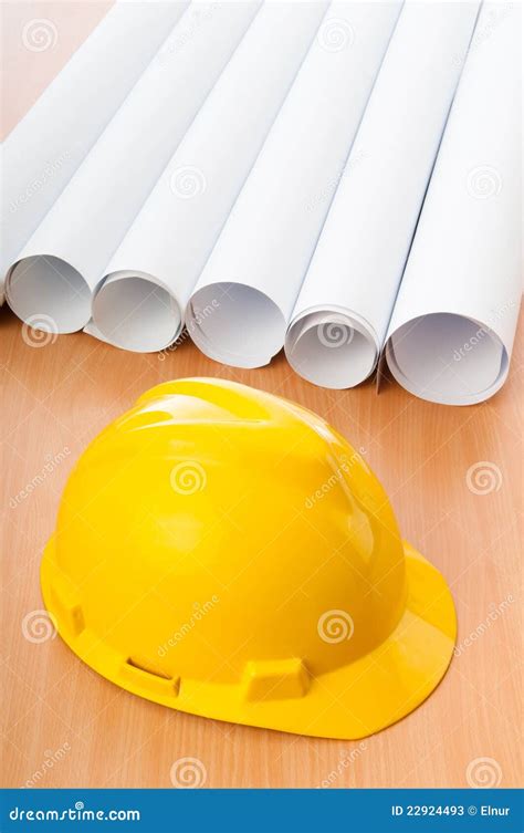 Drawings and hard hat stock image. Image of home, drawing - 22924493