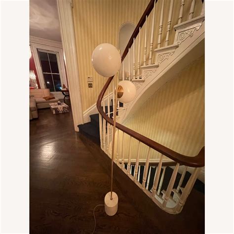 Crate and Barrel Marble and Gold Floor Lamp - AptDeco