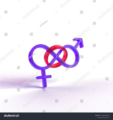 Bisexual Couple Symbol Isolated On White Stock Illustration 2491908239 ...