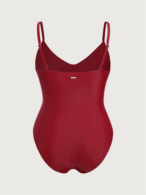 Red Twist Plus Size One-Piece Swimsuit & Reviews - Red - Sustainable ...