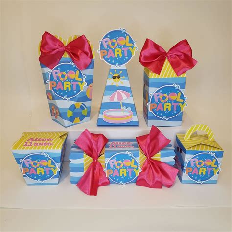 Kit 30 Caixas Pool Party - Lembrancinha de Aniversário Cláss