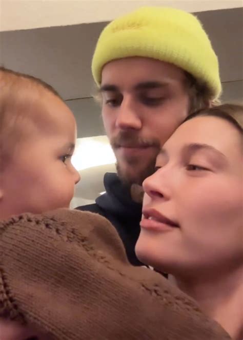 Justin and Hailey Bieber Share Cute Video Cuddling Up to Friends' Baby