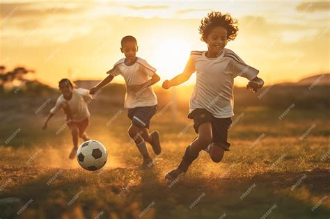 Premium Photo | Happy african kids playing with ball Childrens football ...