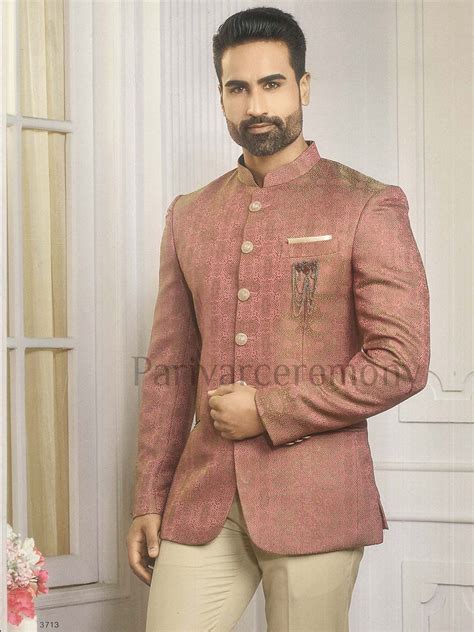Pink Colour Imported Fabric Designer Jodhpuri Suit.