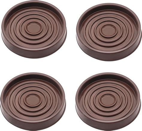 smseace 3X3 Caster Cups, Furniture Cups Brown Round Rubber Castor Cups ...