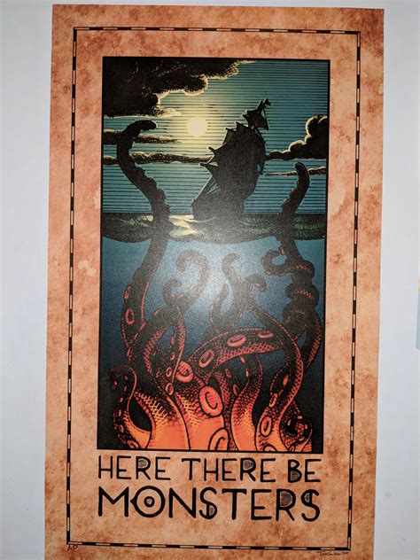Here There Be Monsters Print - Twin Elephant Brewing Company