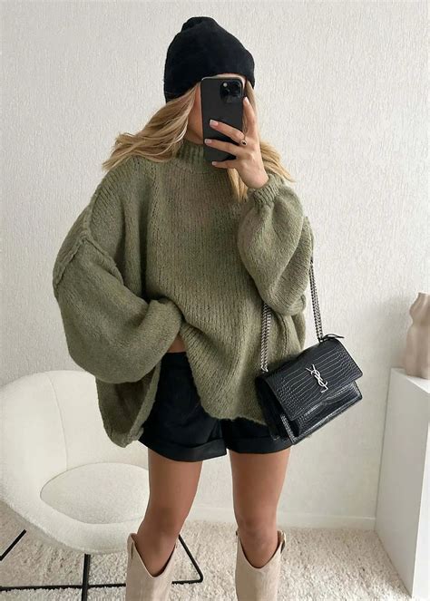 Oversized Green Sweater Dress | Baggy Clothes