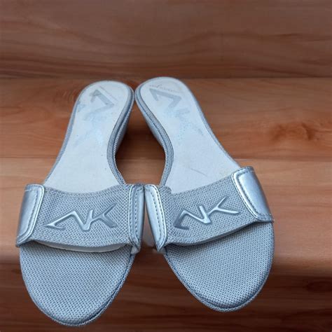 Anne Klein Women's Grey Sandals | Depop