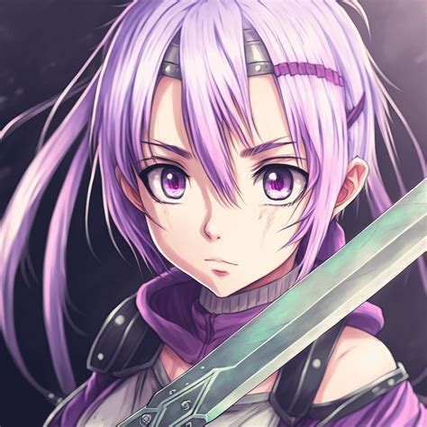 purple haired anime character -- MJ V4 : r/midjourney