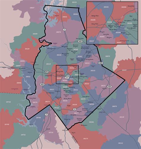 Charlotte, NC Zip Code Map :: Behance