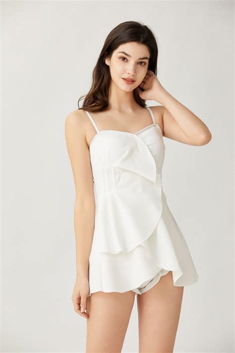 Sylphide | Palila White Ruffle One-Piece Swimsuit - Fangyan