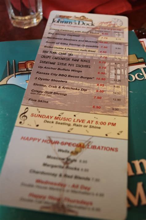 Menu at Johnny's Dock Restaurant & Marina, Tacoma
