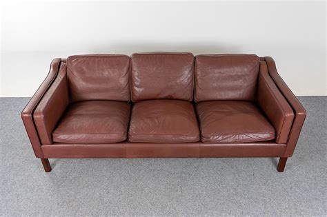 Danish Mid-Century Leather Sofa For Sale at 1stDibs
