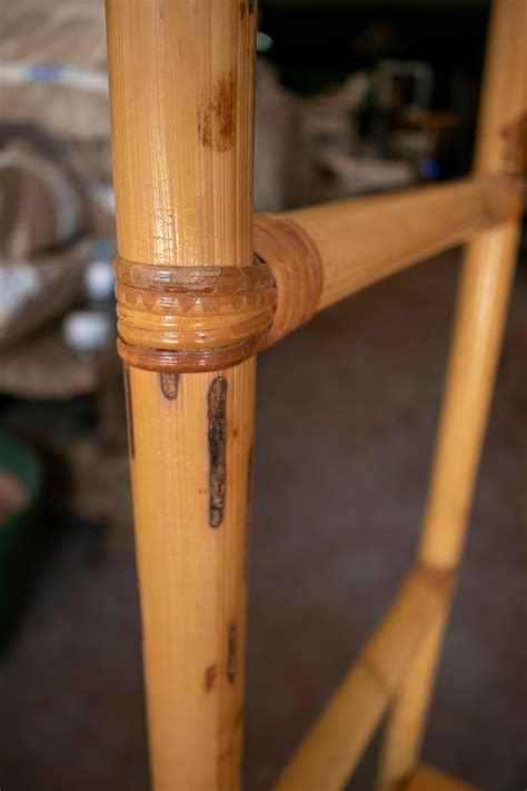 1980s Spanish 3-Drawer Bamboo Bookshelf For Sale at 1stDibs