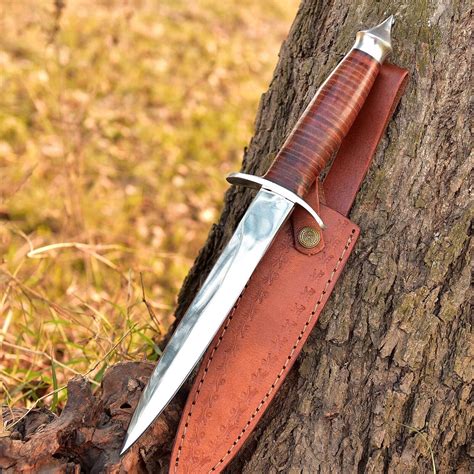 Vintage WW2 Double-Edged V42 US Military Stacked Leather Stiletto ...