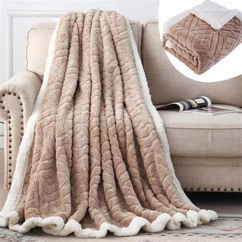 EAQ Sherpa Fleece Throw Blanket Fleece Blanket for Adults, Soft Thick ...