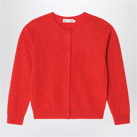 Bonpoint Red cashmere cardigan | TheDoubleF