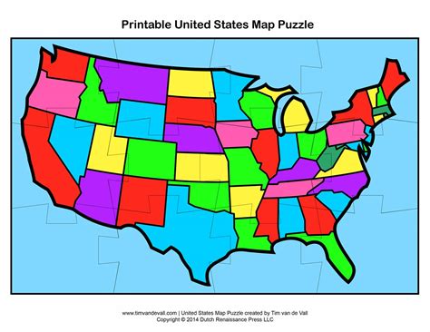 Printable United States Map Puzzle for Kids | Make Your Own Puzzle