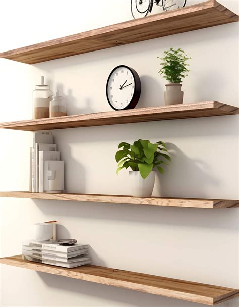 PHPH 48 Inch Wood Floating Shelves for Wall, Wooden Wall Shelves for ...