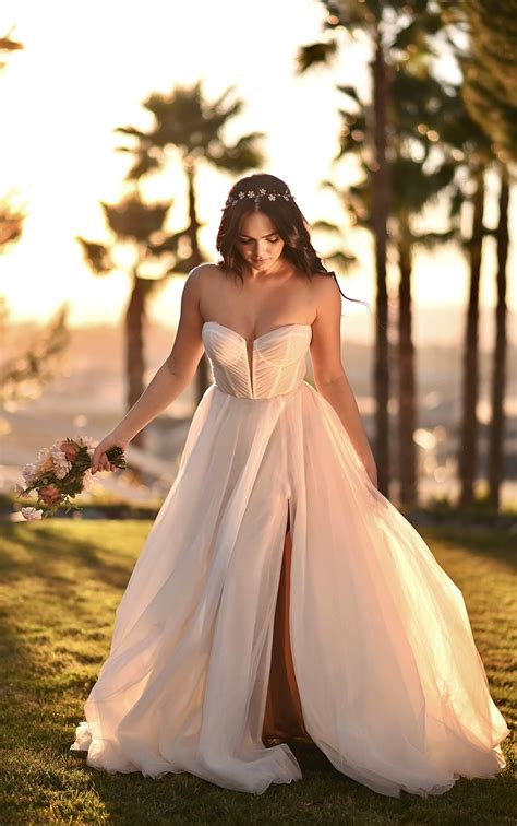 1497 | Martina Liana | Luxe Strapless A-Line Wedding Dress with Off-the-Shoulder Bell Sleeves ...