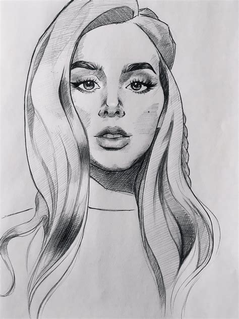 Girl Pencil Sketch : r/drawing