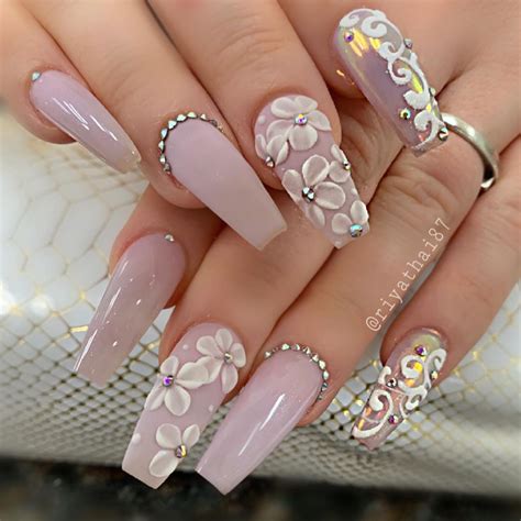 3d Flowers Nails Art