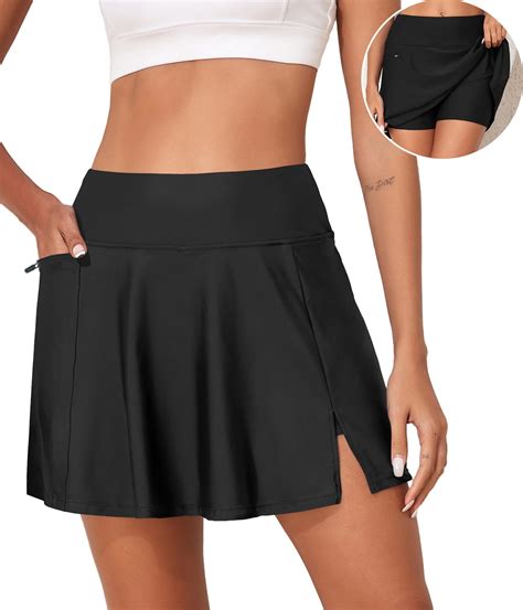 DOKOTOO Womens Black Swim Skirt, High Waisted Tummy Control Bikini ...